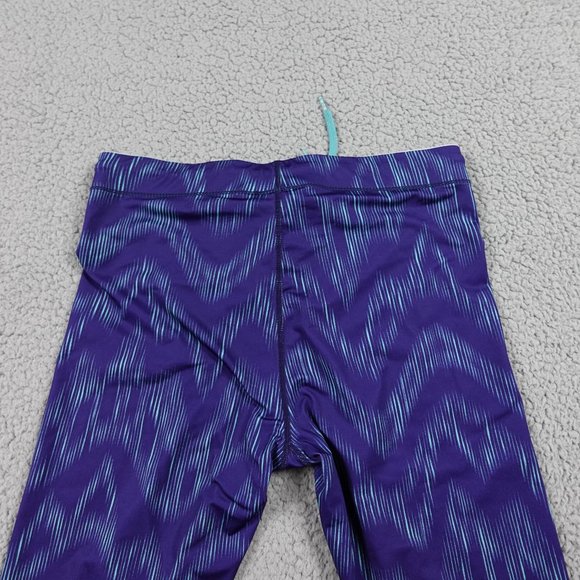 ROXY Capri Leggings Womens Small Blue Pattern Drawstring Run Swim Surf Stretch - Picture 13 of 15